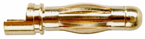 Goldkontakt 4mm Stecker Lötkelch halboffen